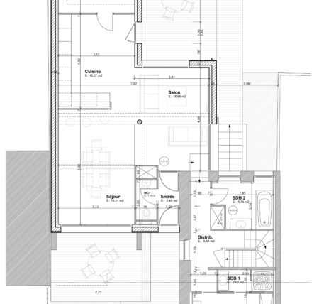 plan Rénovation/extension maison individuelle à Châteaubriant